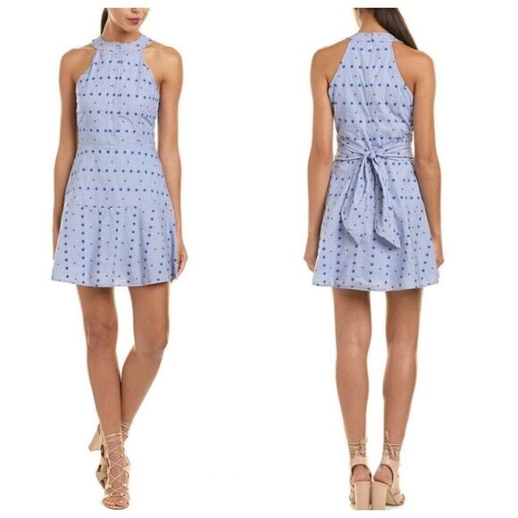 PARKER Stars Dots Tie Waist Sleeveless Mini Dress Sz XS - Picture 5 of 12